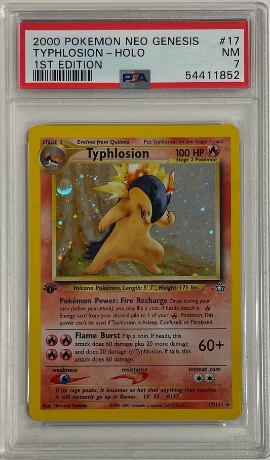 2000 Pokemon Typhlosion 17/111 - Holo - 1St Edition - Neo Genesis - PSA 7