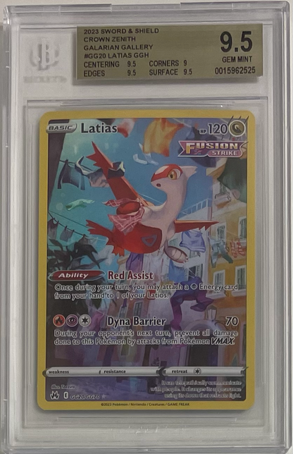 Latias Gg20/Gg70 - Sword & Shield: Crown Zenith - 2023 Pokemon - BGS 9.5