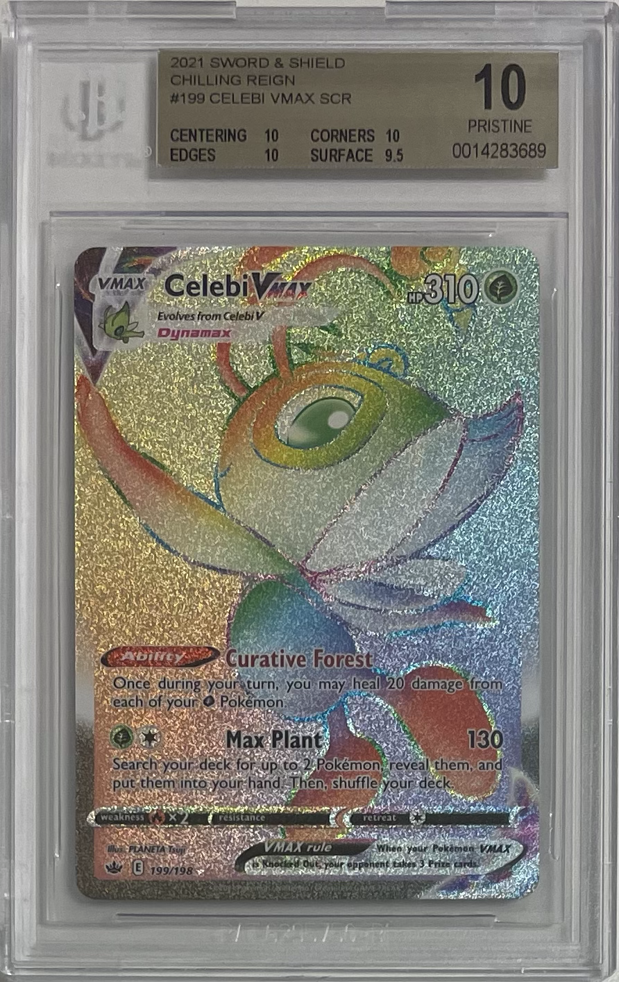 Celebi Vmax 199/198 - Chilling Reign - 2021 Pokemon - BGS 10