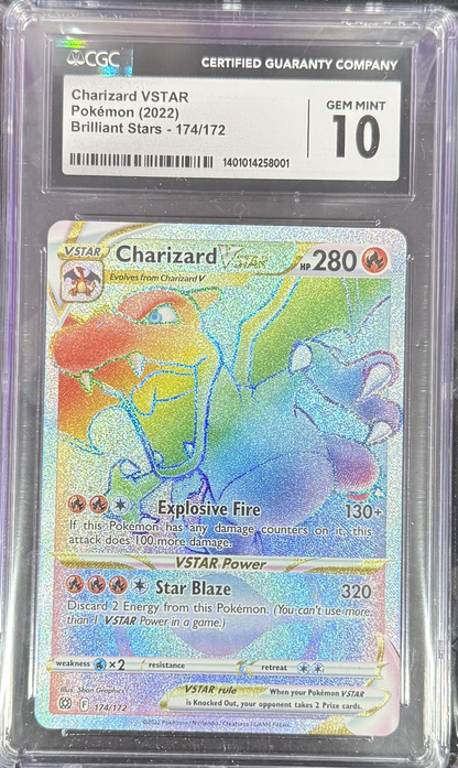 Charizard Vstar 174/172 - Brilliant Stars - 2022 Pokemon - CGC 10