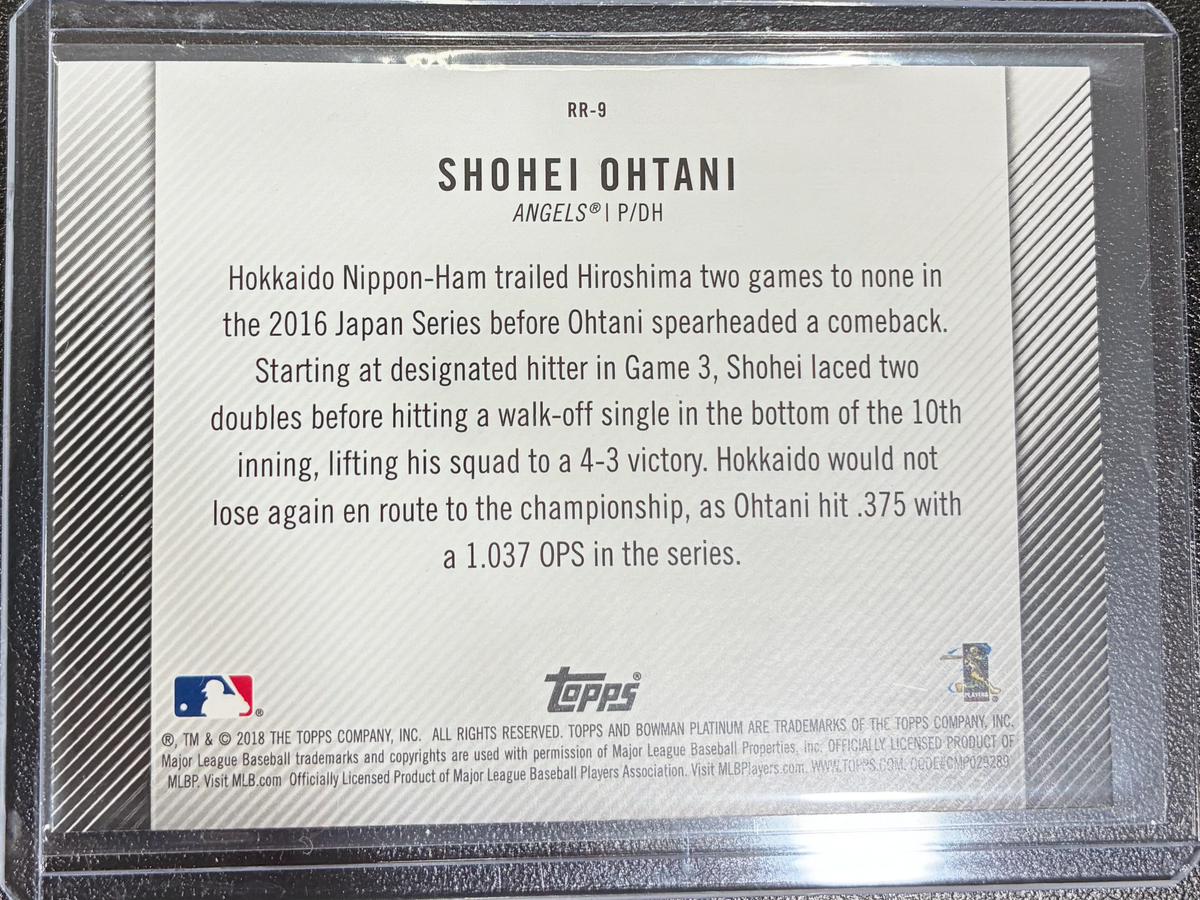 2018 Bowman Platinum Baseball - Shohei Ohtani Rookie Revelations #Rr-9