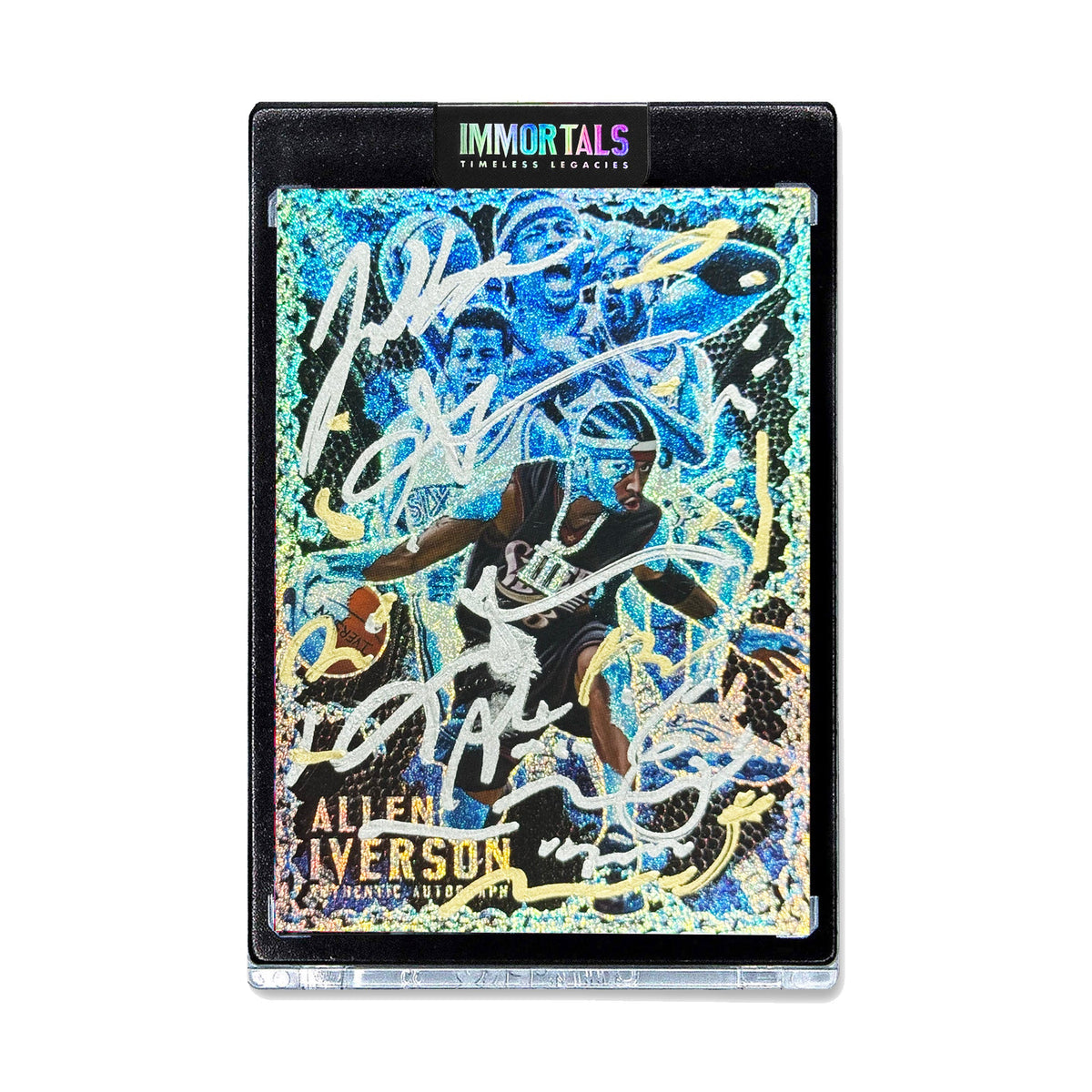 SPECTOR X IVERSON | "THE ANSWER" | UNRELEASED AUTOGRAPHED BLUE ICE PARALLEL ARTIST PROOF TESTER