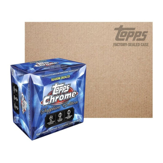 2024-25 Topps Chrome Uefa Club Competitions Soccer Sapphire Edition Hobby Box
