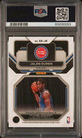 Graded 2022 Panini Prizm Jalen Duren #SSJK Sensational Signatures Mojo Prizm Auto Rookie RC Basketball Card PSA 10 Gem Mint