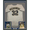Framed Facsimile Autographed Jacob Misiorowski 35x39 Milwaukee Cream Reprint Laser Auto Baseball Jersey