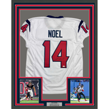 Framed Autographed/Signed Jaylin Noel 35x39 Houston White Football Jersey JSA COA