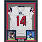 Framed Autographed/Signed Jaylin Noel 35x39 Houston White Football Jersey JSA COA