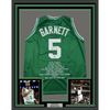 Framed Autographed/Signed Kevin Garnett 35x39 Boston Green Stat Basketball Jersey Beckett BAS COA