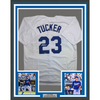 Framed Facsimile Autographed Kyle Tucker 35x39 Los Angeles LA White Reprint Laser Auto Baseball Jersey