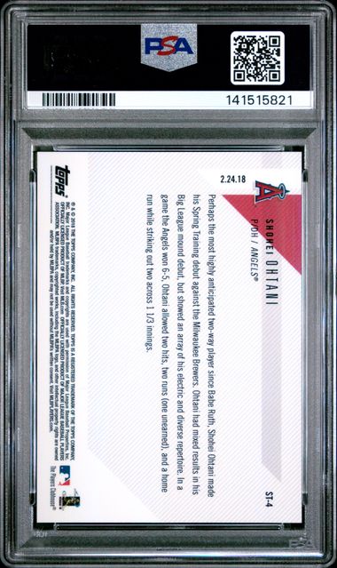 Shohei Ohtani 2018 Topps Now Spring Training Rookie Card #St-4 PSA 10