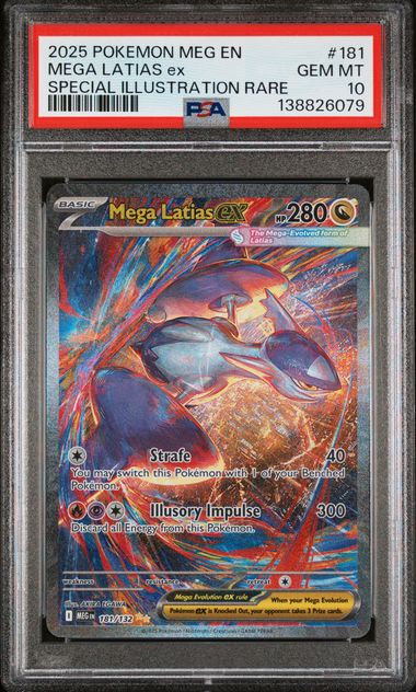 Mega Latias Ex 2025 Pokemon Mega Evolution Special Illustration Rare #181/132 PSA 10