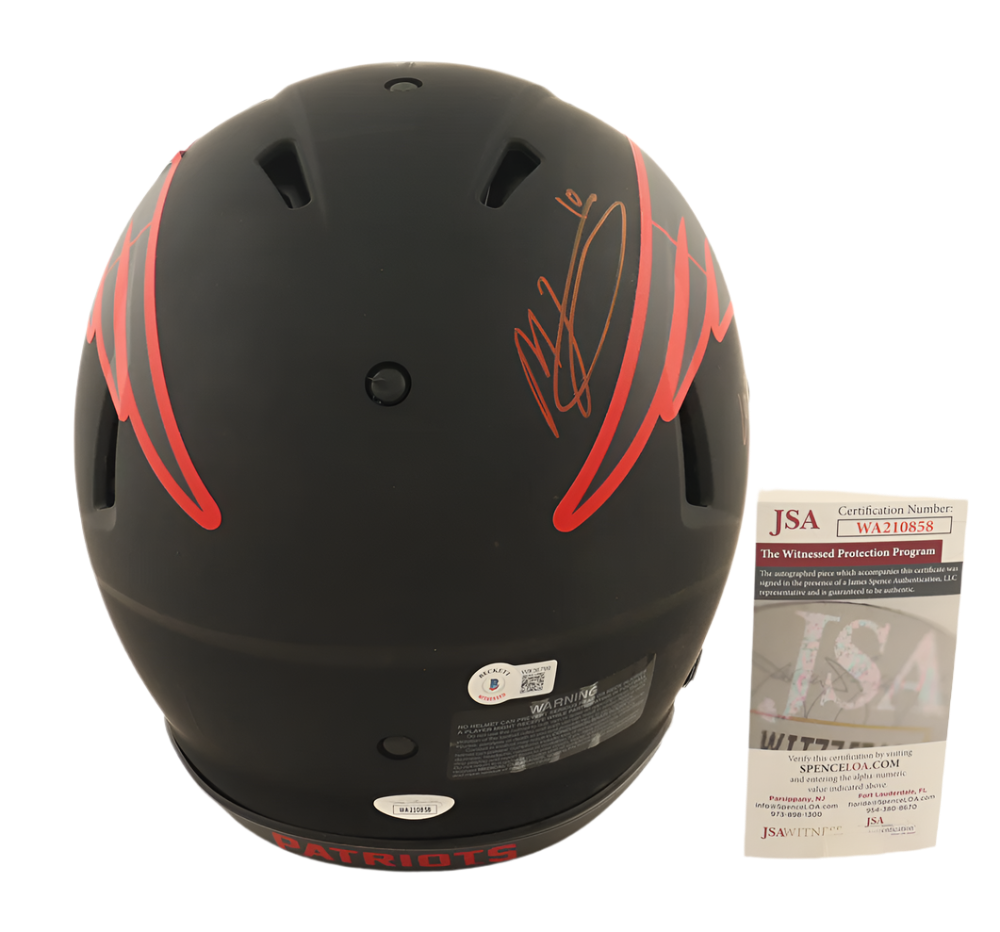 Mac Jones Autographed Signed Patriots Full-Size Authentic Eclipse Alternate Speed Helmet Inscribed "2021 15Th Pick" (Beckett & Jsa)