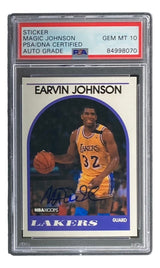 Magic Johnson Signed LA Lakers 1989 NBA Hoops #270 Trading Card PSA/DNA Gem MT 10