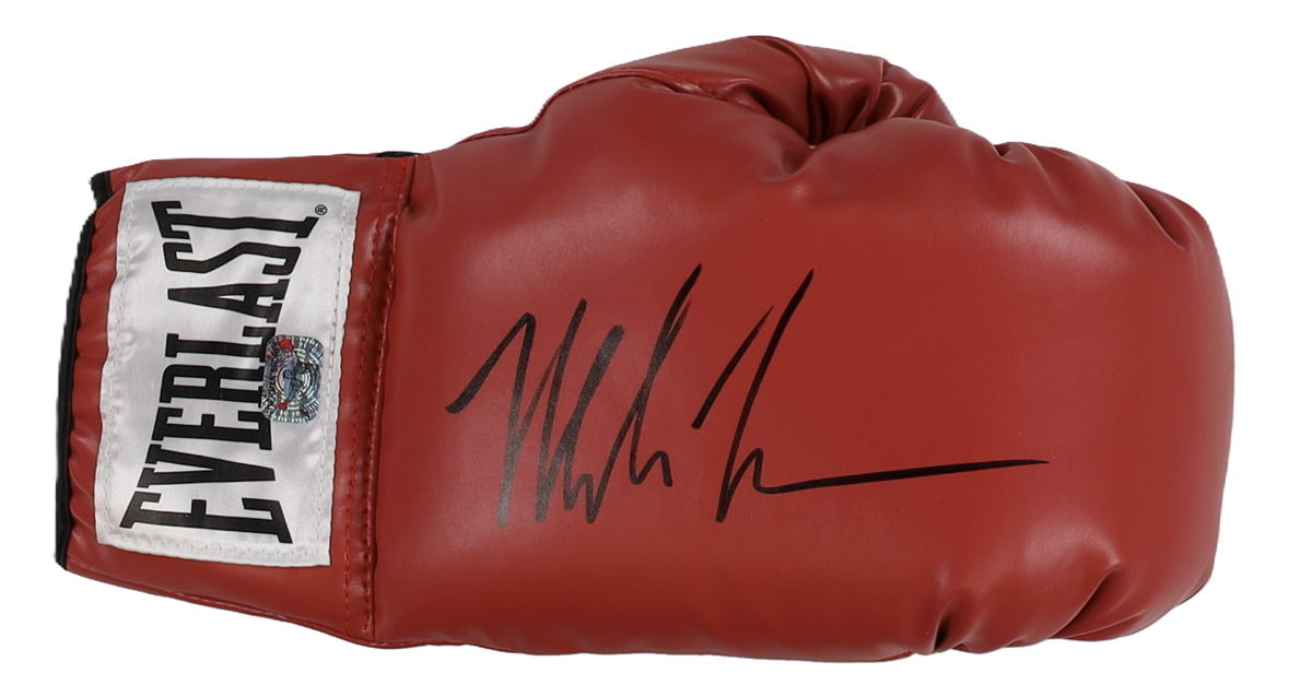 Mike Tyson Autographed Signed Everlast Red Boxing Glove In Display Case - Fiterman Sports Group Authenticated