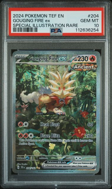 Gouging Fire Ex 204/162 - Temporal Forces - 2024 Pokemon - PSA 10