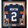 Framed Facsimile Autographed Cam Newton 35x39 Auburn Blue Reprint Laser Auto College Football Jersey