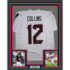 Framed Autographed/Signed Nico Collins 35x39 Houston White Football Jersey JSA COA