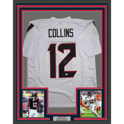 Framed Autographed/Signed Nico Collins 35x39 Houston White Football Jersey JSA COA
