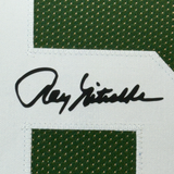 Framed Facsimile Autographed Ray Nitschke 35x39 Green Bay Green Reprint Laser Auto Football Jersey