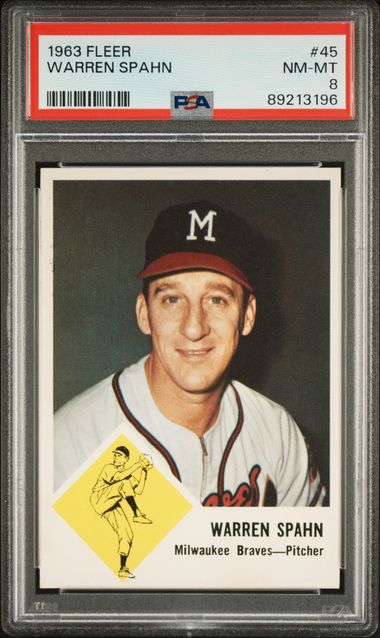 Warren Spahn 1963 Fleer #45 PSA 8