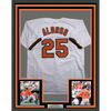 Framed Facsimile Autographed Pete Alonso 35x39 Baltimore White Reprint Laser Auto Baseball Jersey