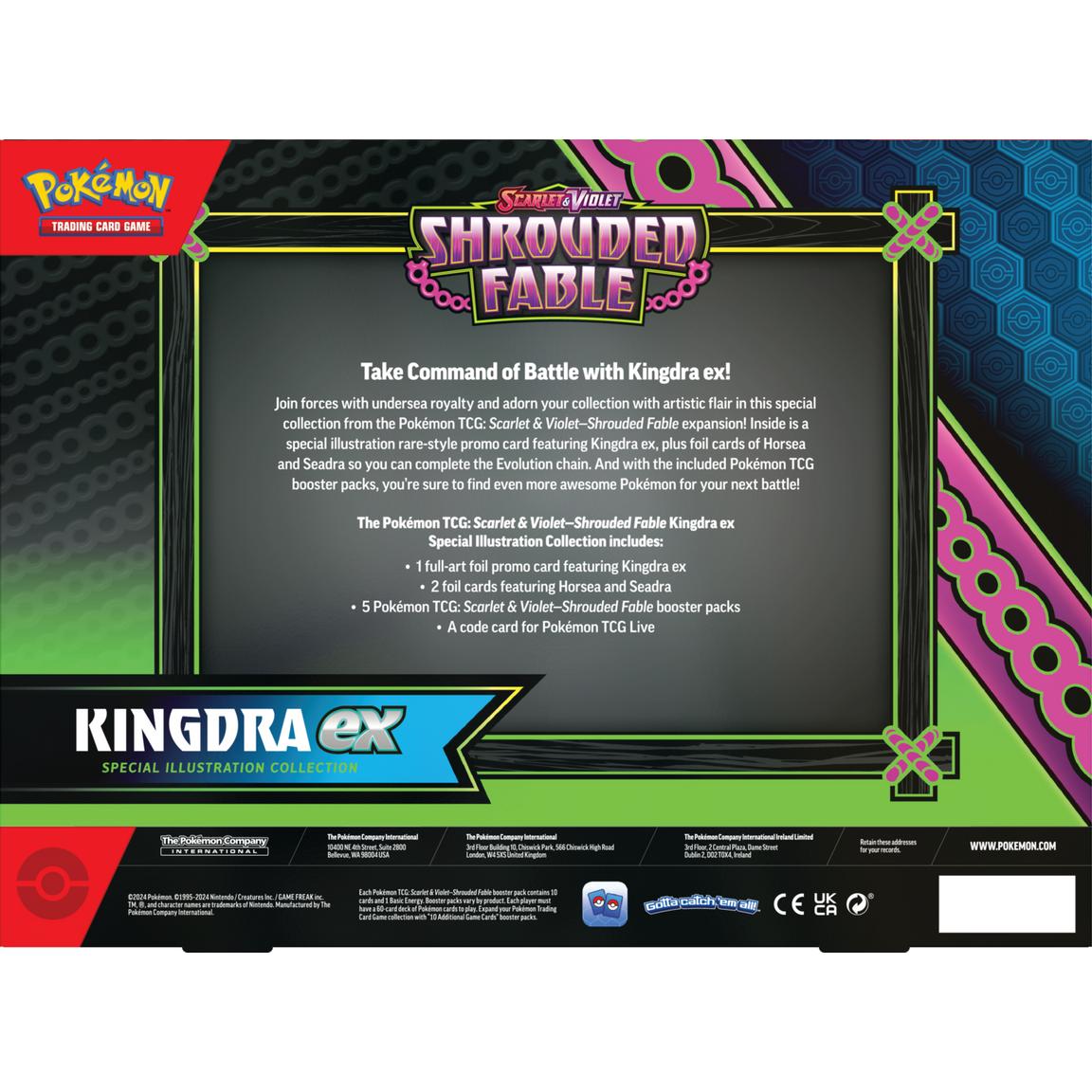 Pokemon Scarlet & Violet Shrouded Fable Kingdra/Greninja Ex Special Illustration Collection 6 Box Case