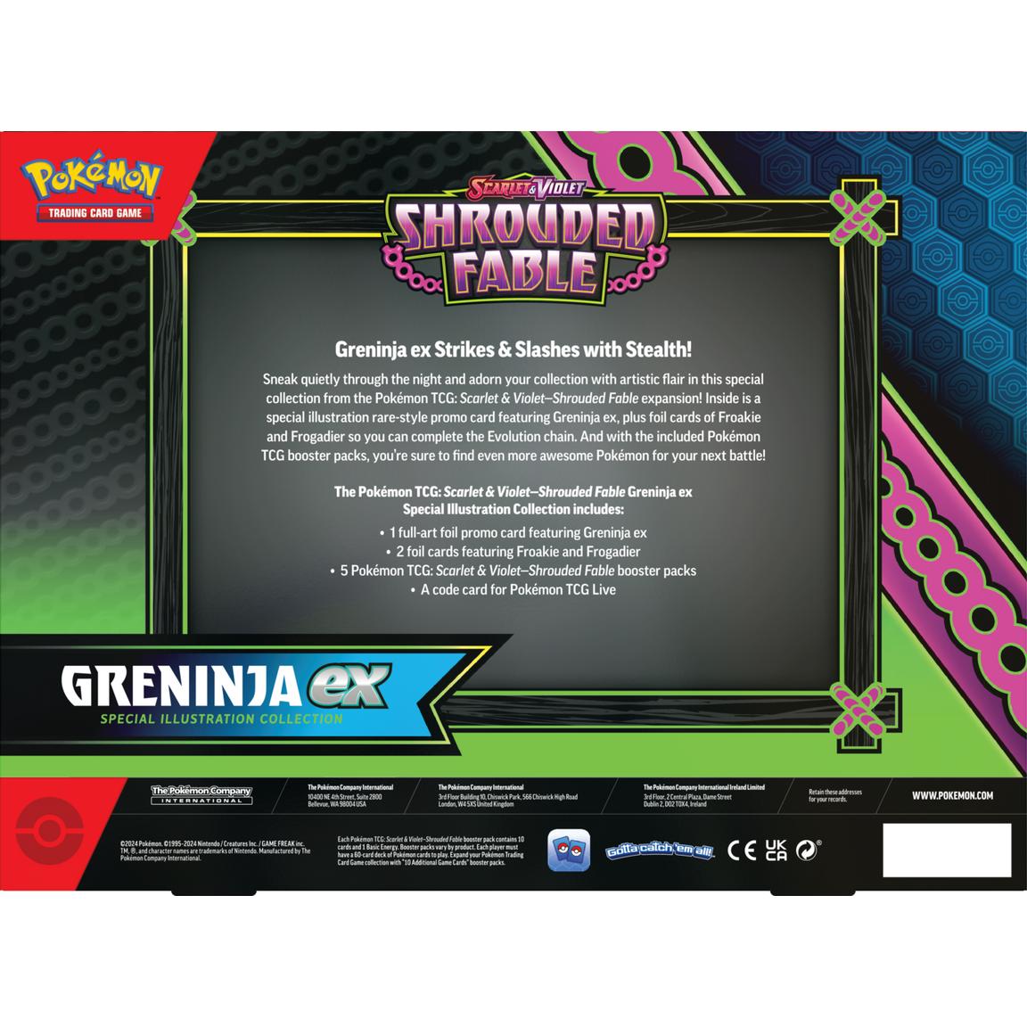 Pokemon Scarlet & Violet Shrouded Fable Kingdra/Greninja Ex Special Illustration Collection 6 Box Case