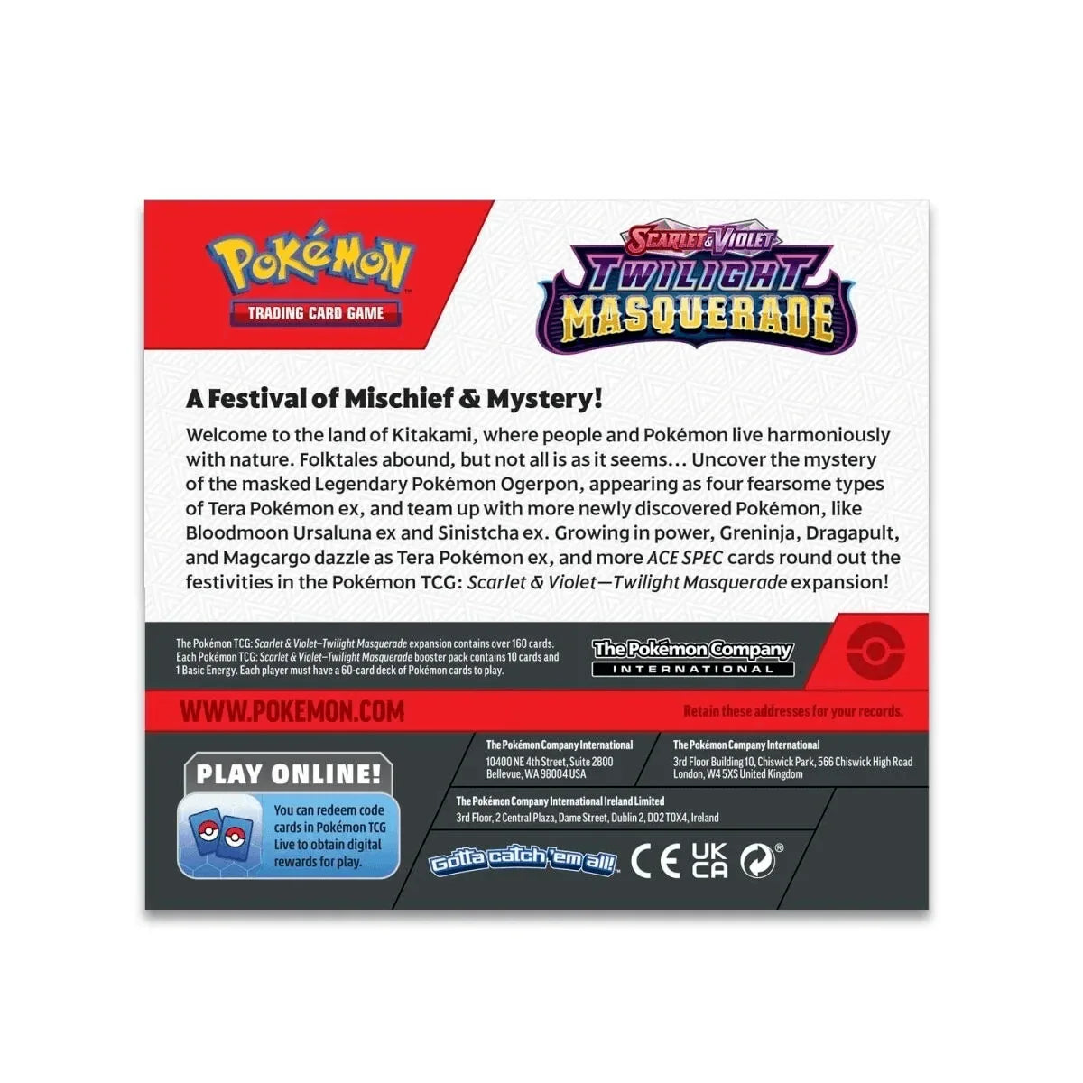 Pokemon TCG - Scarlet & Violet - Twilight Masquerade - Booster Box (36X Packs)