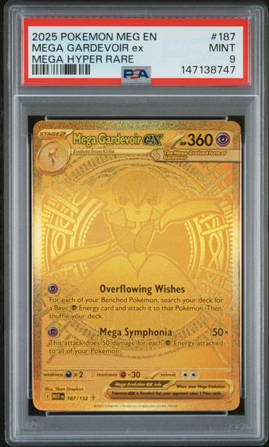 Gardevoir Ex Pokemon Mega Evolution Mega Hyper Rare #187/132 PSA 9