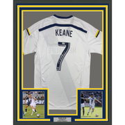 Framed Autographed/Signed Robbie Keane 35x39 LA Galaxy White Soccer Jersey Beckett BAS COA