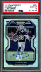 2020 Panini Prizm CeeDee Lamb Rookie Auto Silver PSA 10 Cowboys