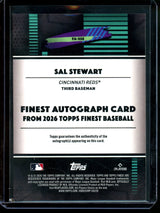 2026 Topps Finest Sal Stewart Gold Refractor Rookie Autograph /50 Reds