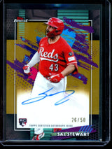 2026 Topps Finest Sal Stewart Gold Refractor Rookie Autograph /50 Reds