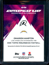 2026 Topps Resurgence Omarion Hampton Amped Up Dual RC Patch Autograph Red /5 Chargers