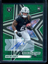 2025 Panini Rookies and Stars Ashton Jeanty Green Rookie RC Autograph /5 Raiders