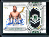 2024 Topps Royalty Justin Gaethje Regalia Relic Signatures Green /5 (Edge Damage)