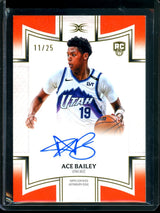 2025/26 Topps Definitive Ace Bailey Rookie Orange Definitive Signs Autograph /25 Jazz