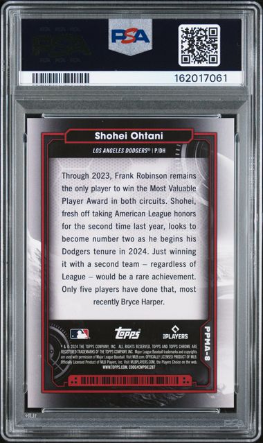 Shohei Ohtani 2024 Topps Cosmic Chrome Planetary Pursuit Mars PSA 9