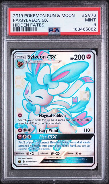 Sylveon Gx Pokemon Hidden Fates #Sv76/Sv94 PSA 9