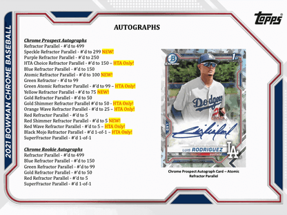 2021 Bowman Chrome Baseball Hta Choice Hobby Box