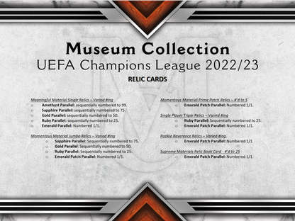 2022-23 Topps Uefa Champions League Museum Collection Soccer Box