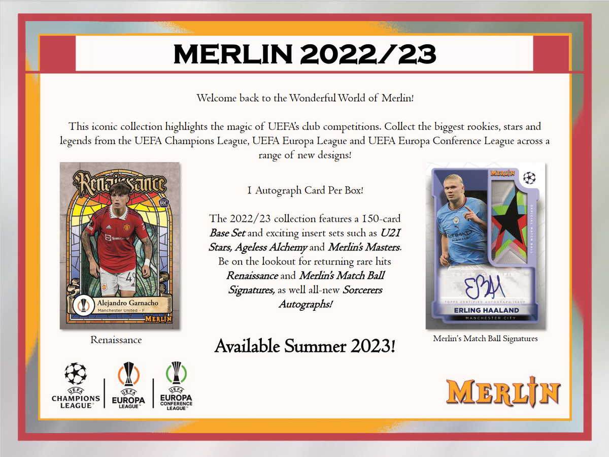 2022-23 Topps Uefa Club Competitions Merlin Chrome Soccer Hobby Box
