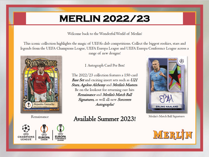 2022-23 Topps Uefa Club Competitions Merlin Chrome Soccer Hobby Box