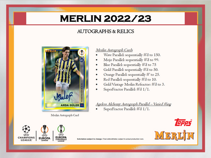 2022-23 Topps Uefa Club Competitions Merlin Chrome Soccer Hobby Box