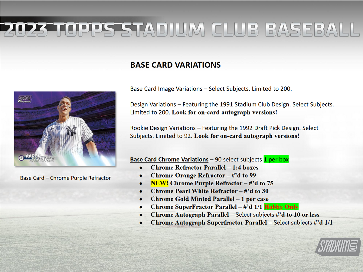 2023 Topps Stadium Club Baseball Hobby Box