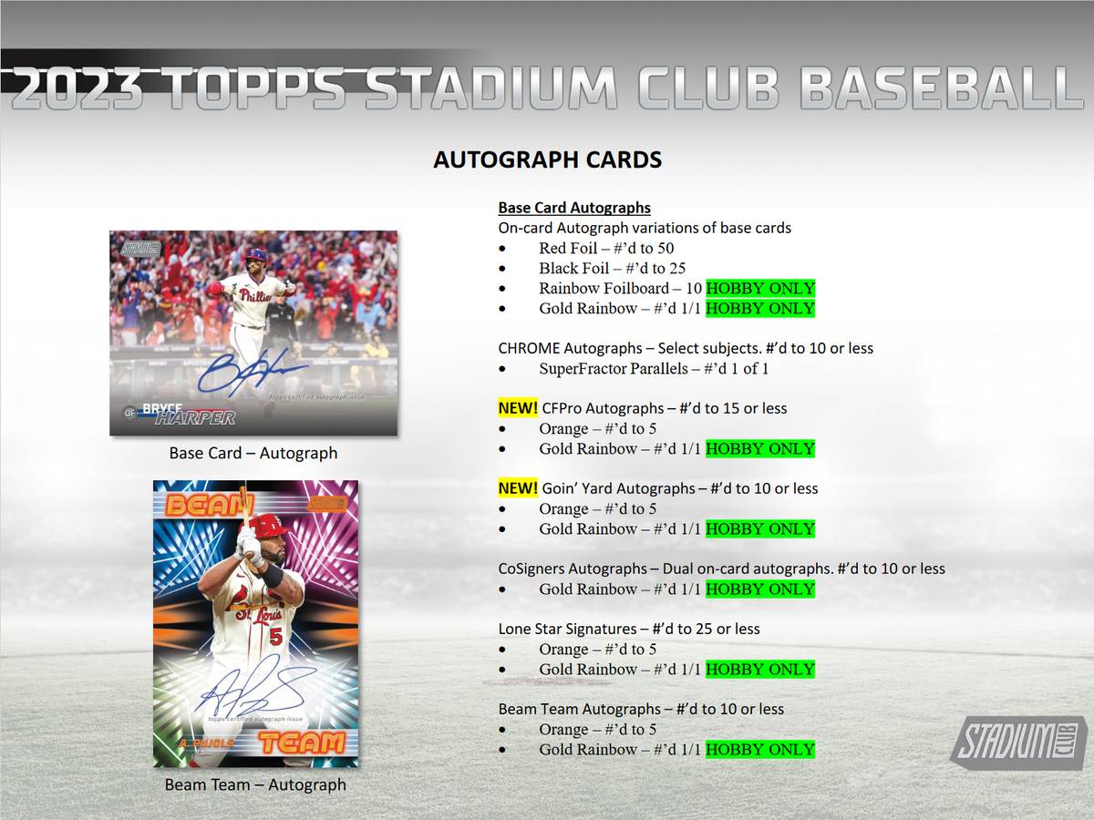 2023 Topps Stadium Club Baseball Hobby Box