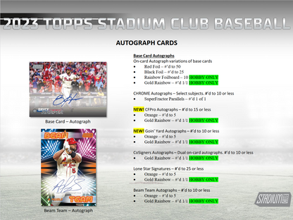 2023 Topps Stadium Club Baseball Hobby Box