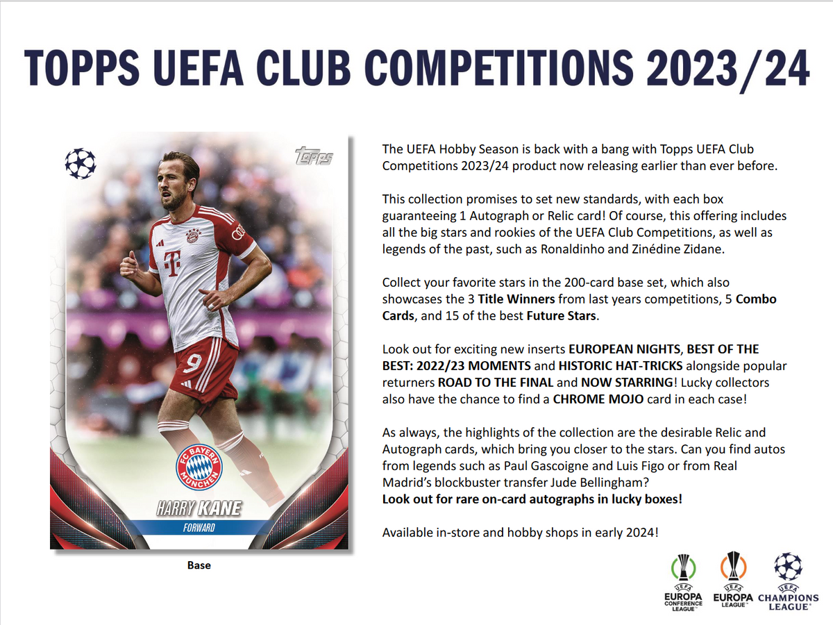 2023-24 Topps Uefa Club Competitions Soccer Hobby Box