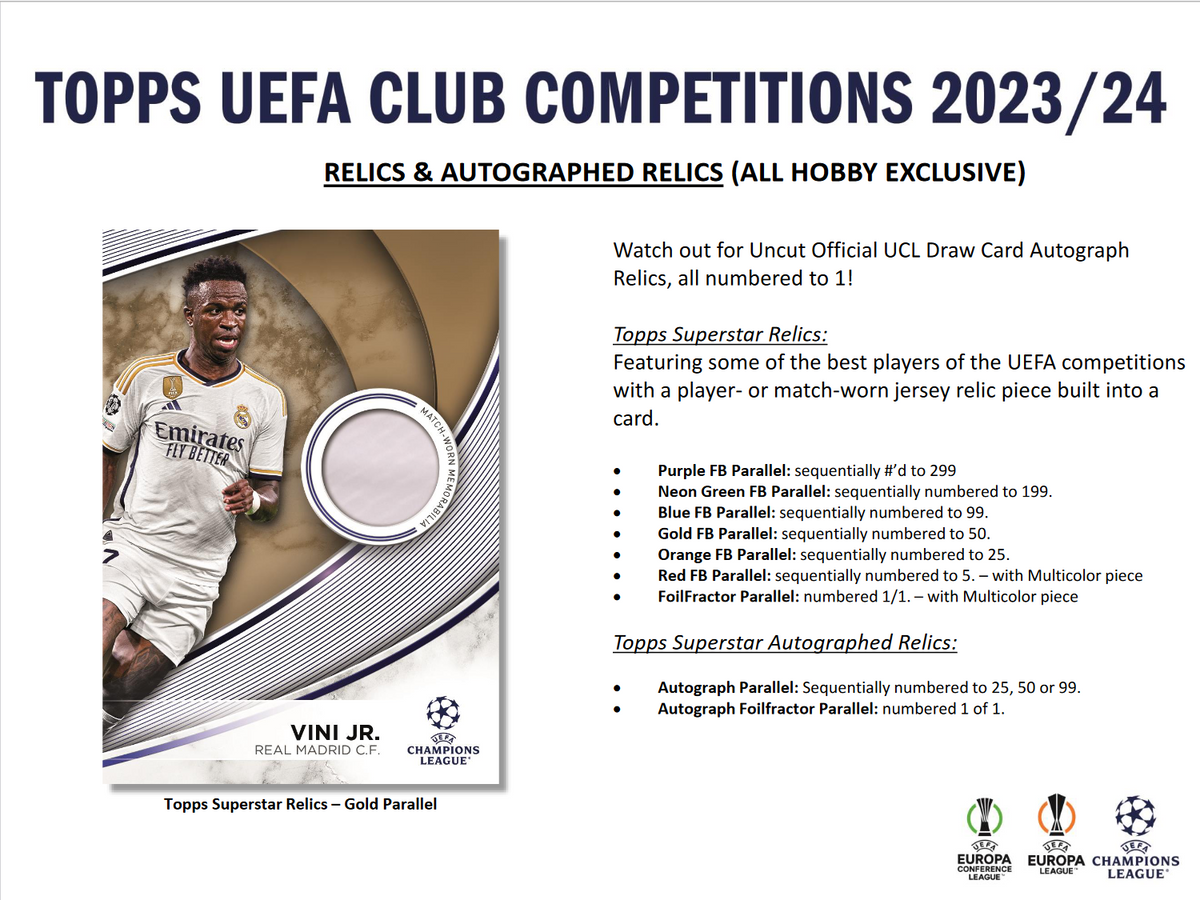 2023-24 Topps Uefa Club Competitions Soccer Hobby Box