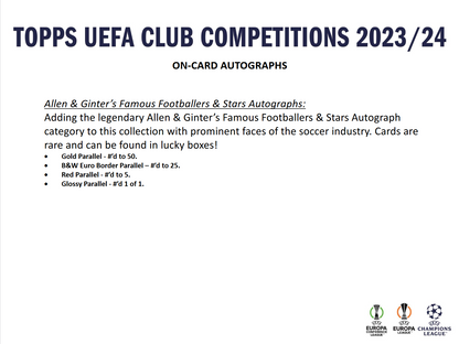 2023-24 Topps Uefa Club Competitions Soccer Hobby Box